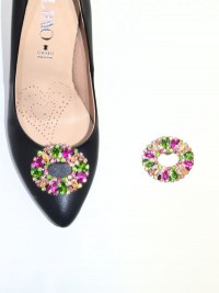 SHINY 1189 - Oval fuxia Adornos Y Broches De Zapatos - Imagen 1