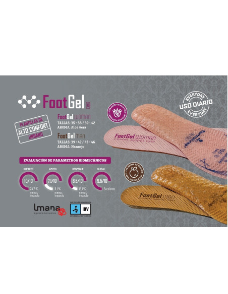 Footgel PLANT-HM - PLANTILLA PARA HOMBRE-NARANJO PLANTILLAS - Imagen 1