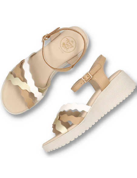 THE HAPPY MONK BANUS-003 - Sandalia cuña BANUS - Imagen 4