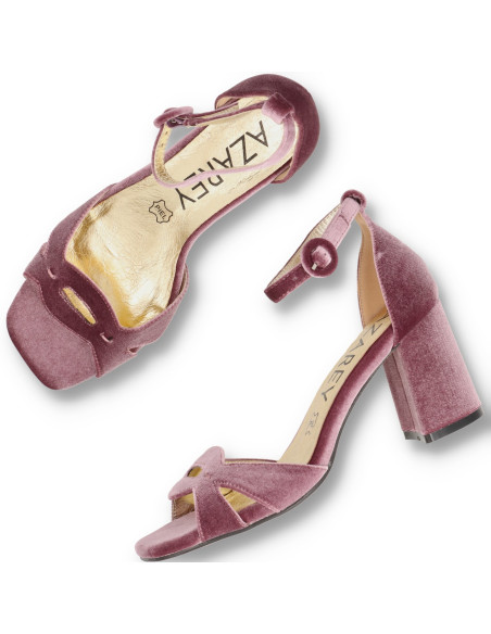Azarey 459L990 - SANDALIAS TERCIOPELO ZAPATOS DE FIESTA - Imagen 5