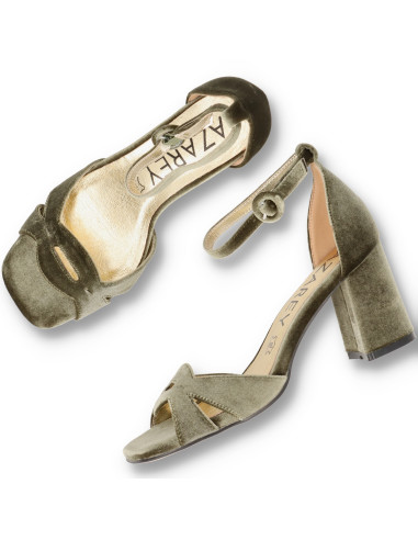 Azarey 459L990 - SANDALIAS TERCIOPELO ZAPATOS DE FIESTA - Imagen 5